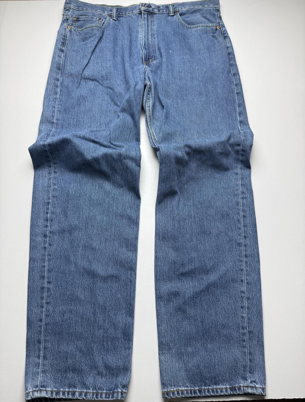 Levis 550 Jeans Mens 42x36 Blue Med Wash Denim Relaxed Tapered Distressed